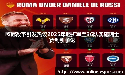 欧冠改革引发热议2025年起扩军至36队实施瑞士赛制引争论